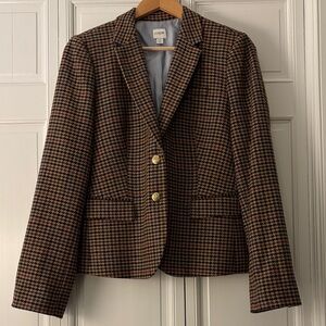 J. Crew Women's camel and navy Houndstooth Blazer